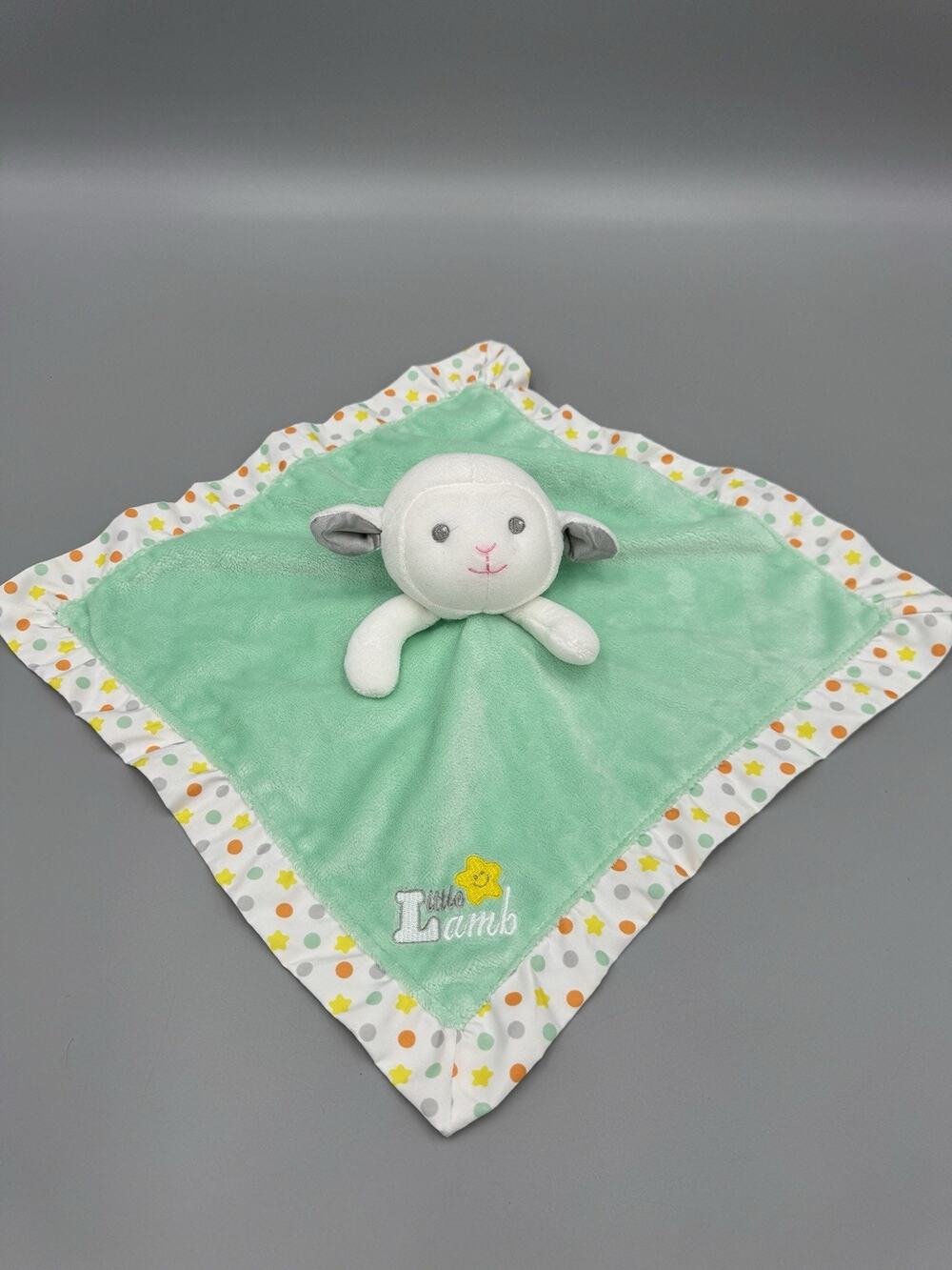 Garanimals Little Lamb Lovey Rattle Plush Baby Security Blanket Mint Green